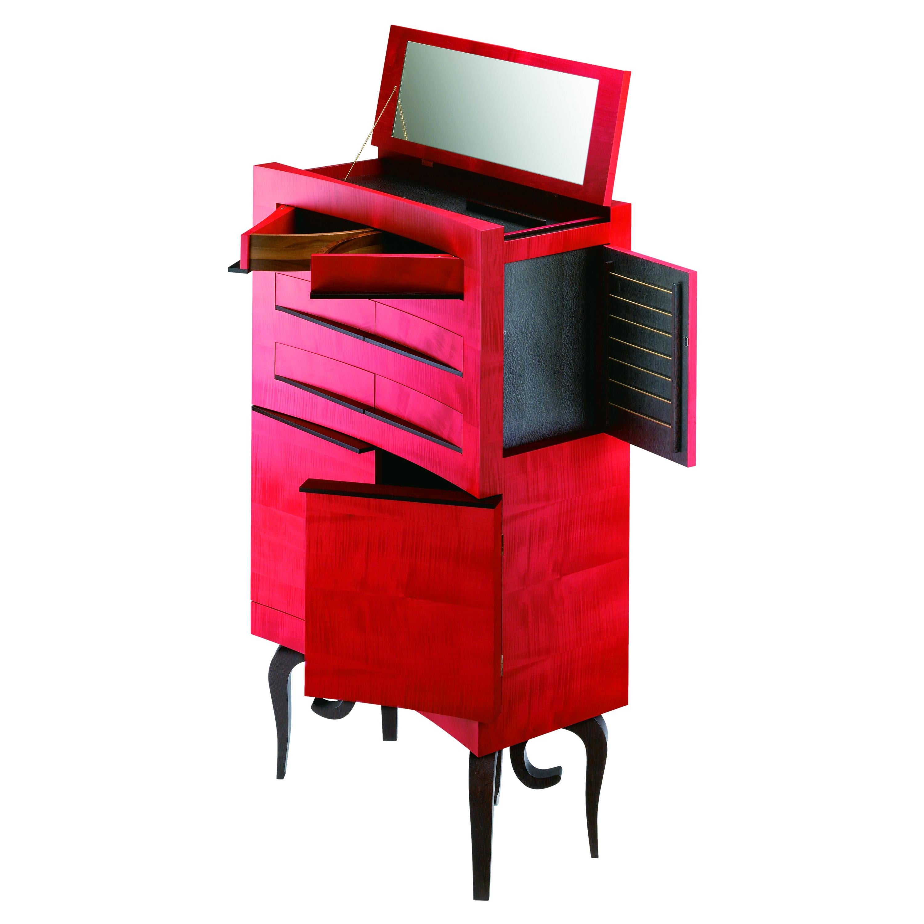 Tall Walnut and Cane with Drawers at Bottom at 1stDibs