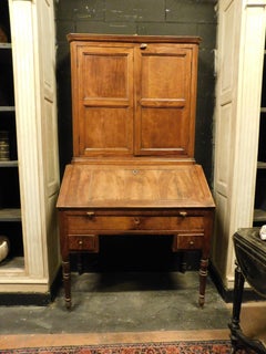 Cabinet with flap, walnut desk, Italy