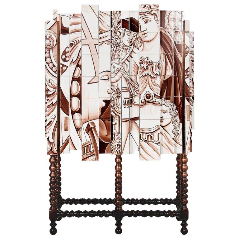 Cabinet with Hand Painted Tiles