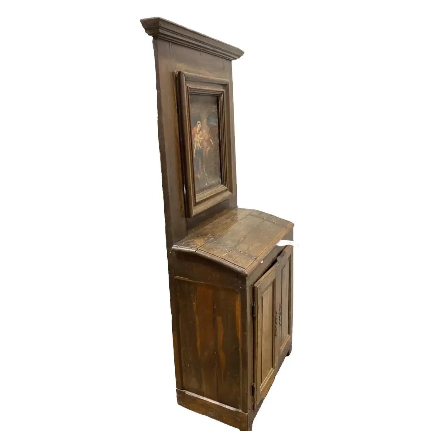 Provincial français Cabinet avec peinture - 17e siècle, Bois français en vente