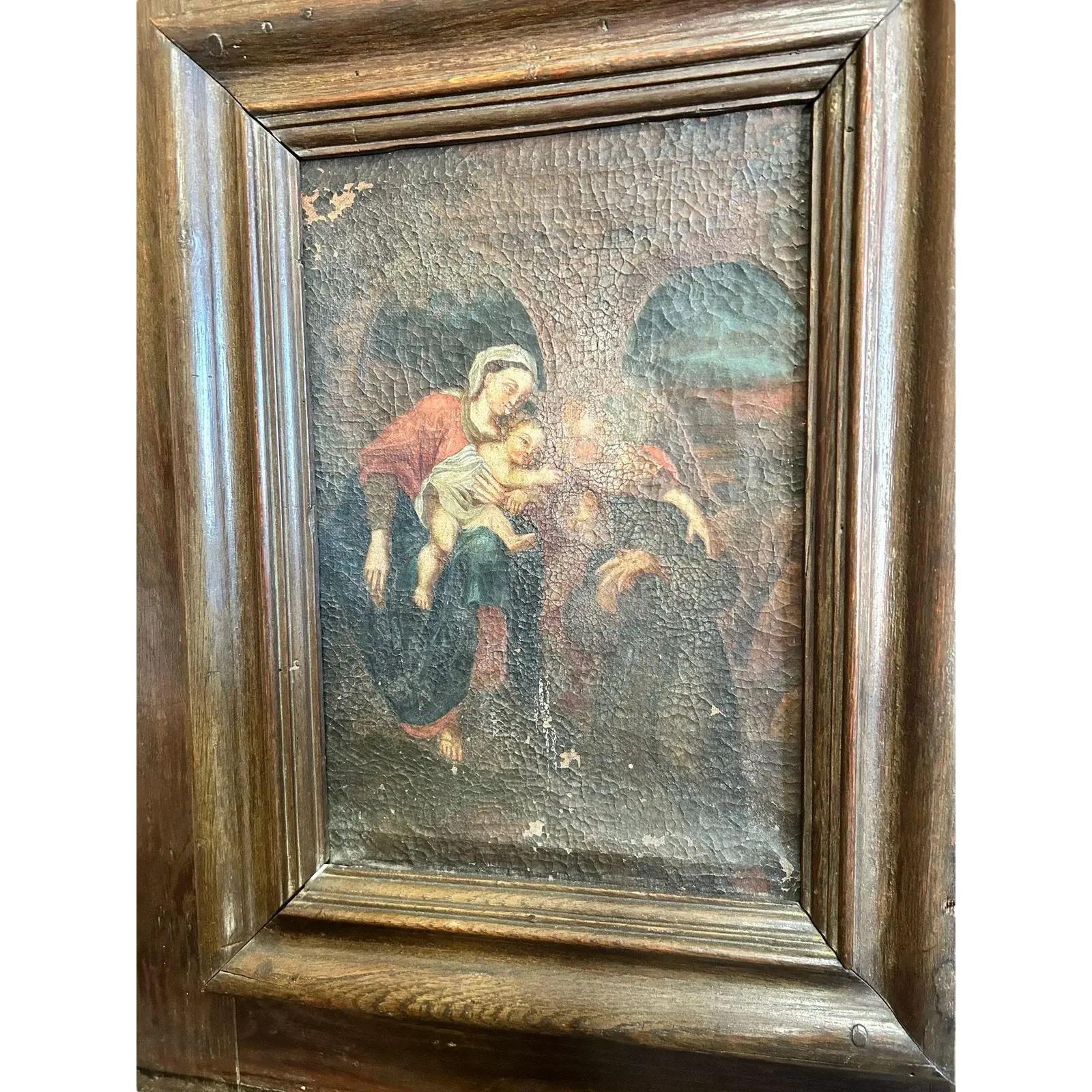 Français Cabinet avec peinture - 17e siècle, Bois français en vente