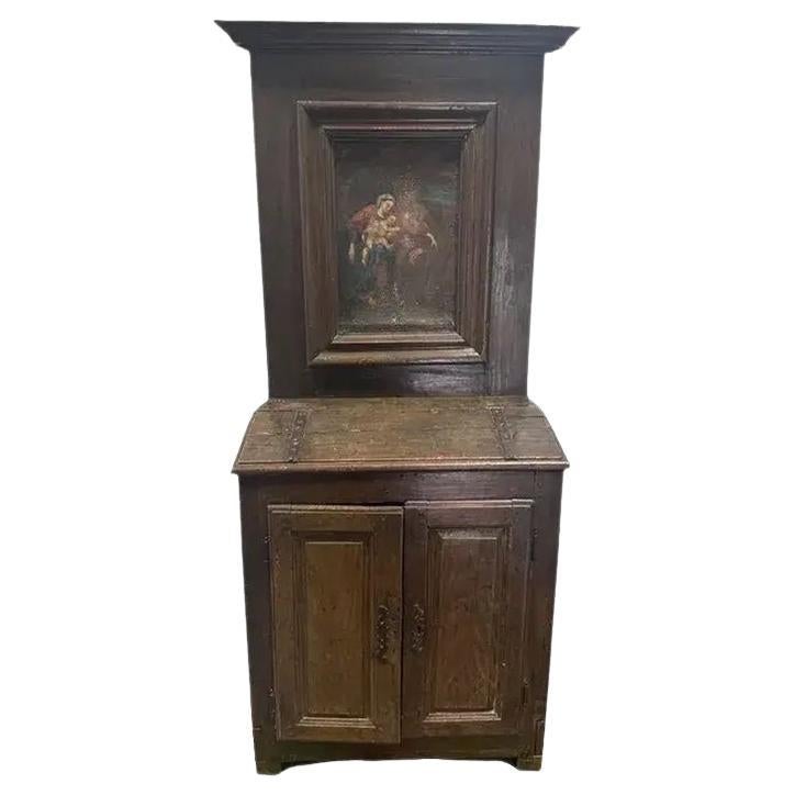 Cabinet avec peinture - 17e siècle, Bois français en vente
