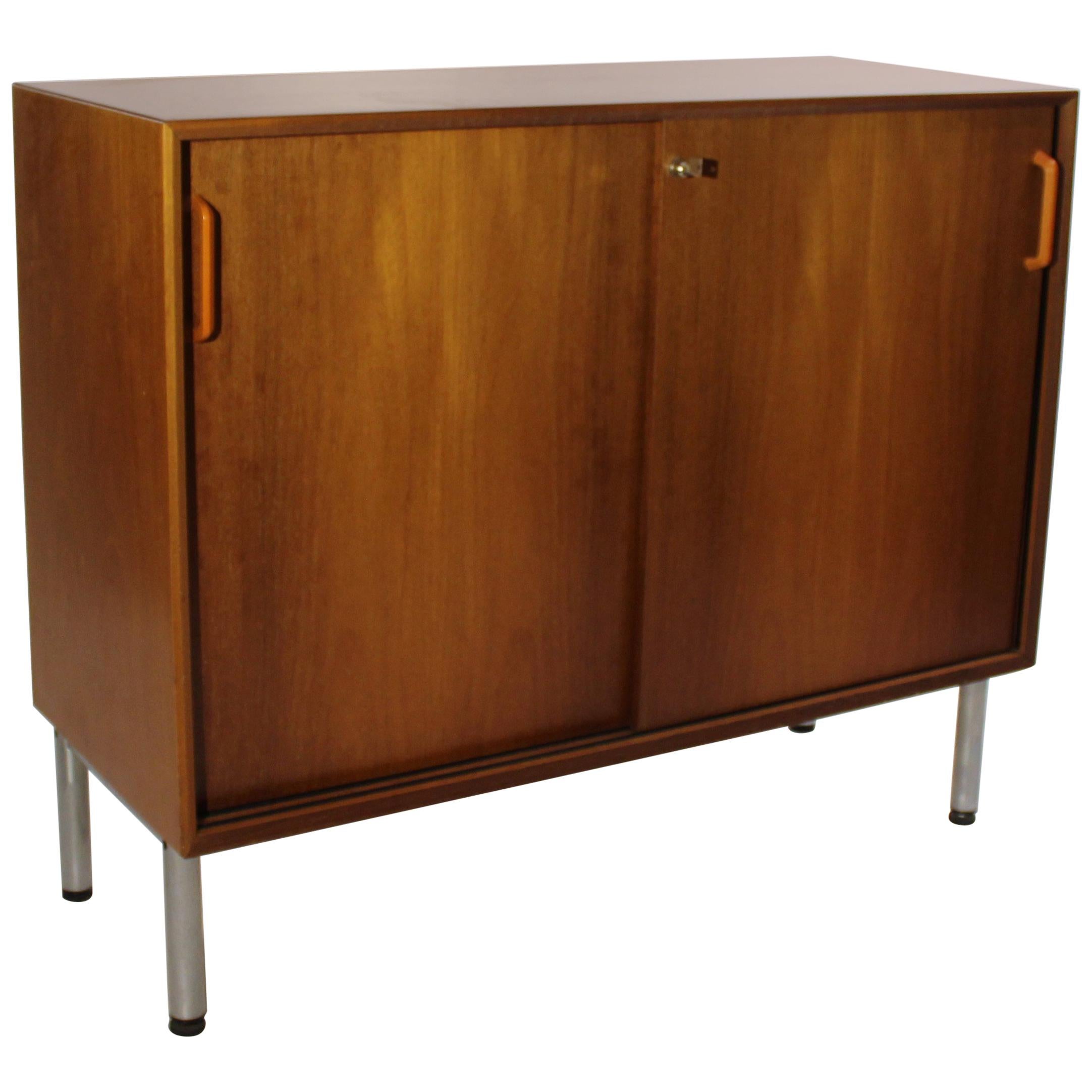 Cabinet with Sliding Doors in Light Mahogany of Danish Design from the 1960s
