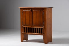 Cabinet with Spindle Towel Rack in Pine, France, 1950s