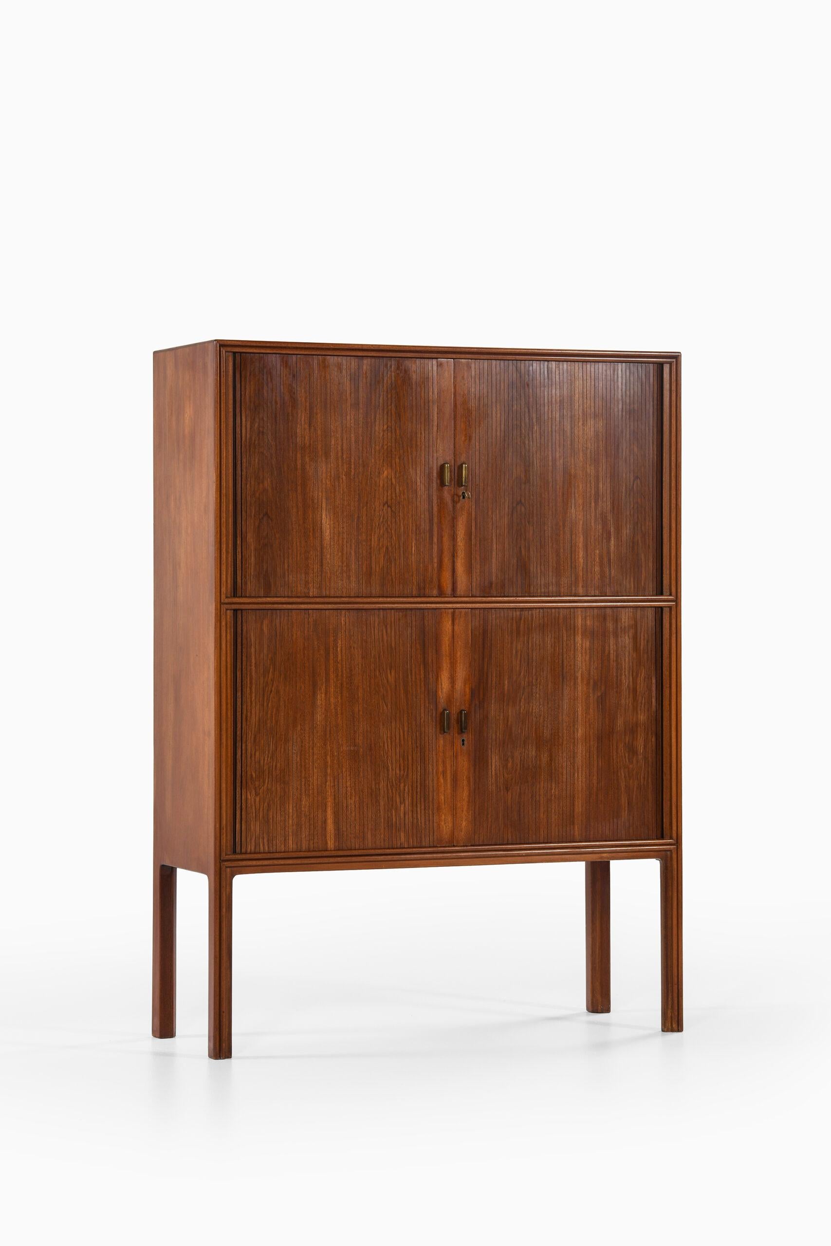 Rare cabinet with tambour doors attributed to Jacob Kjær. Produced by unknown cabinetmaker in Denmark.
