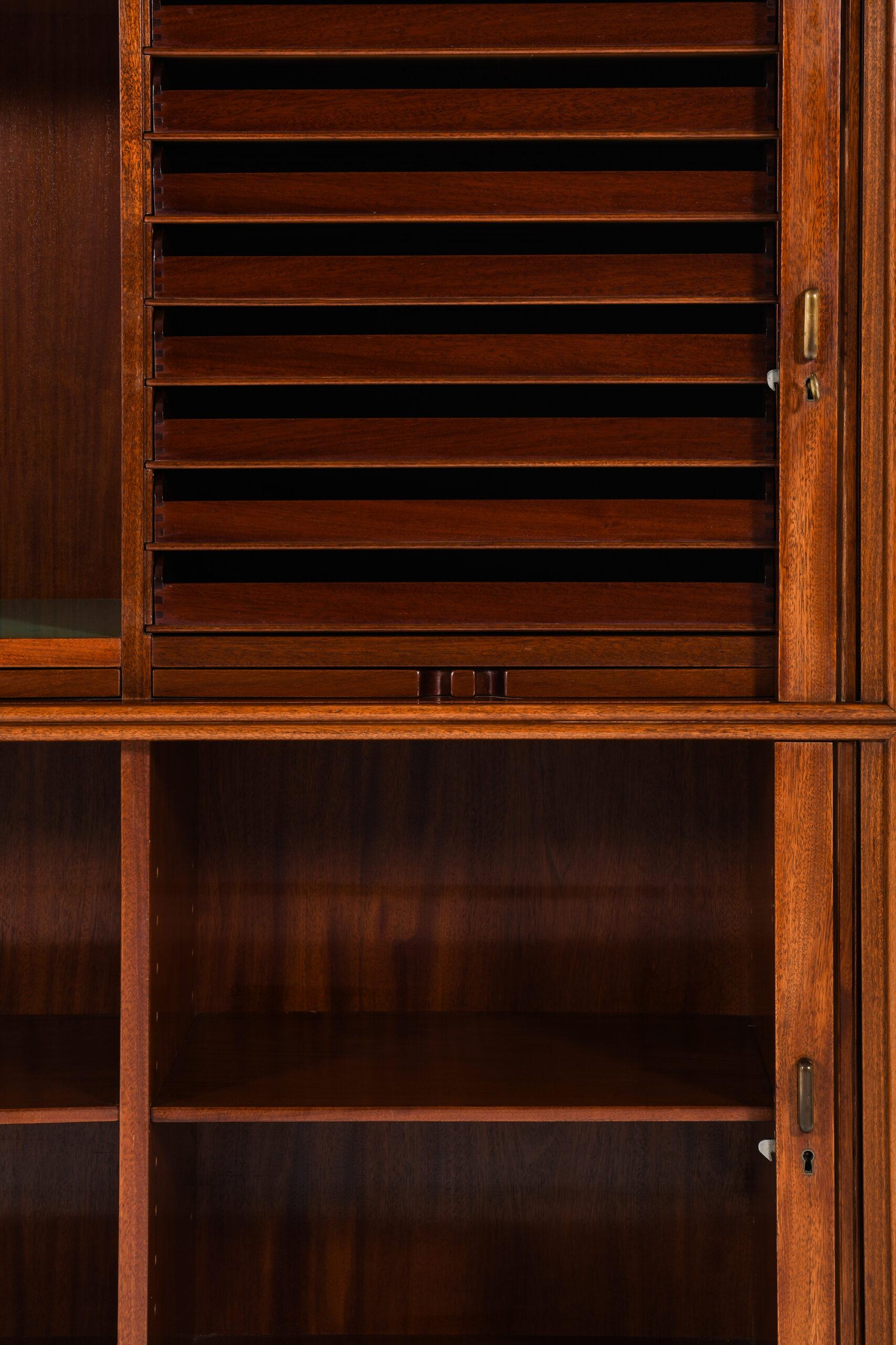 Mid-20th Century Cabinet with Tambour Doors Attributed to Jacob Kjær