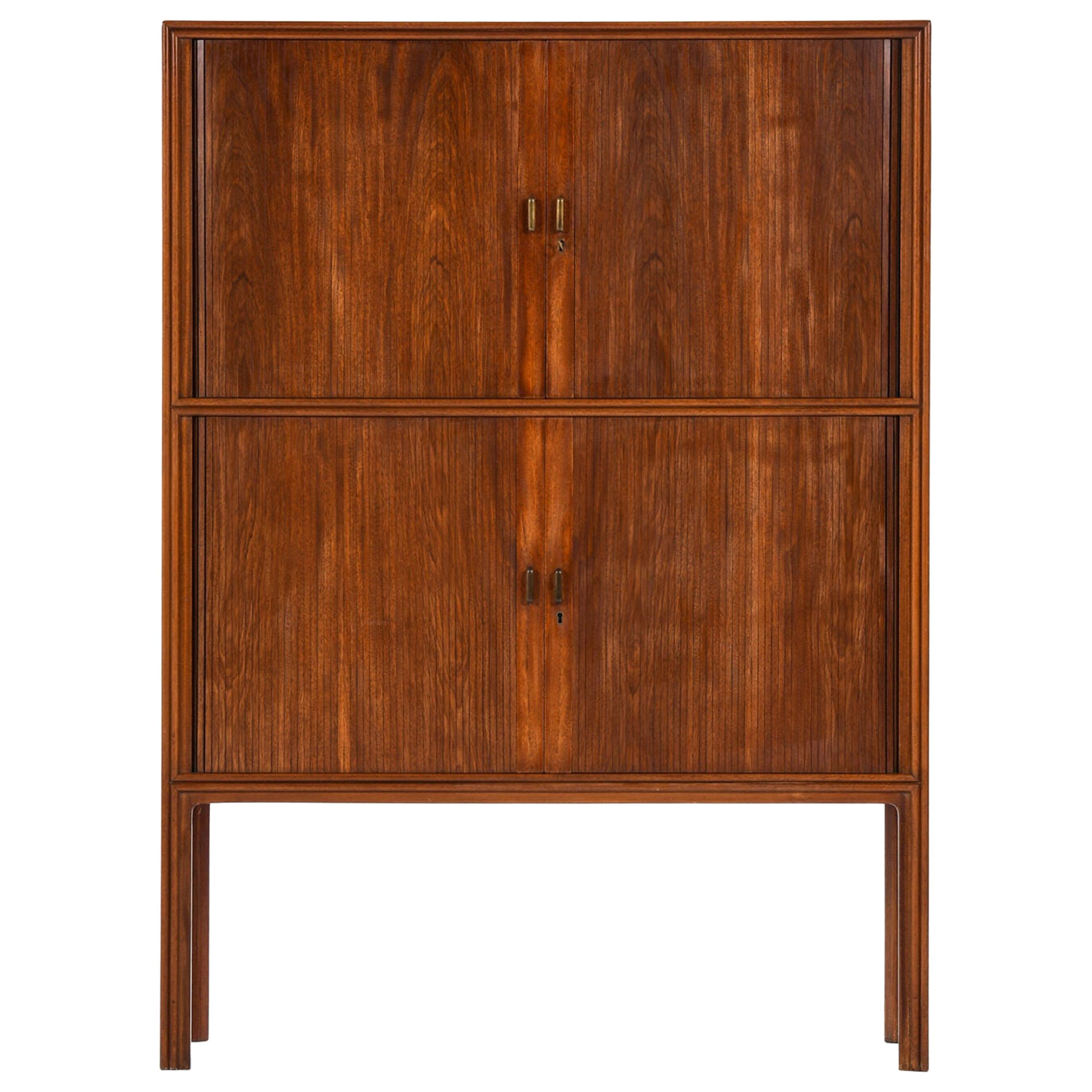 Cabinet with Tambour Doors Attributed to Jacob Kjær