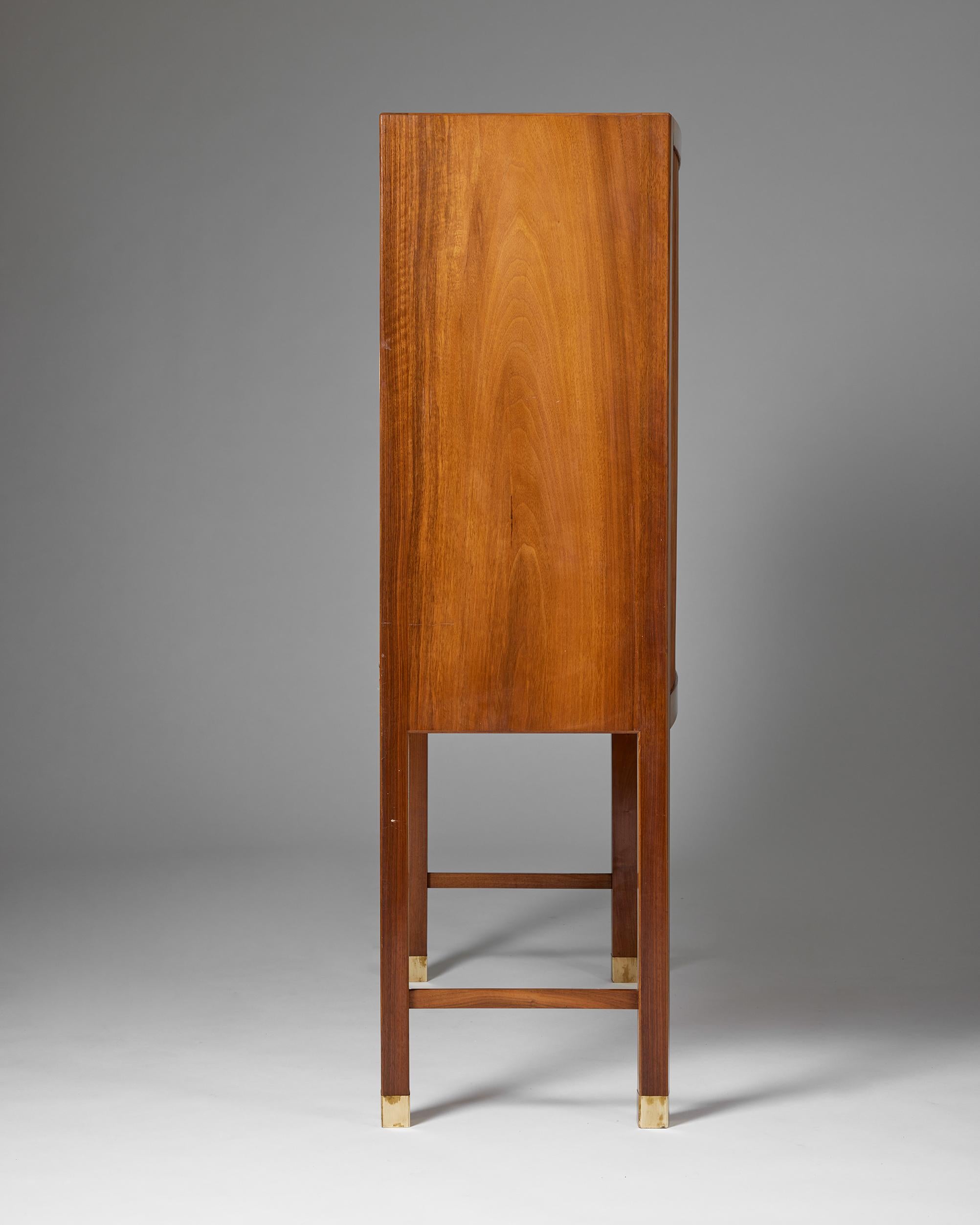 Cabinet with Tambour Doors Designed by a Danish Cabinetmaker, Denmark, 1950s For Sale 1