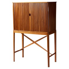 Cabinet with tambour doors designed by a Danish Cabinetmaker, Denmark, 1950s