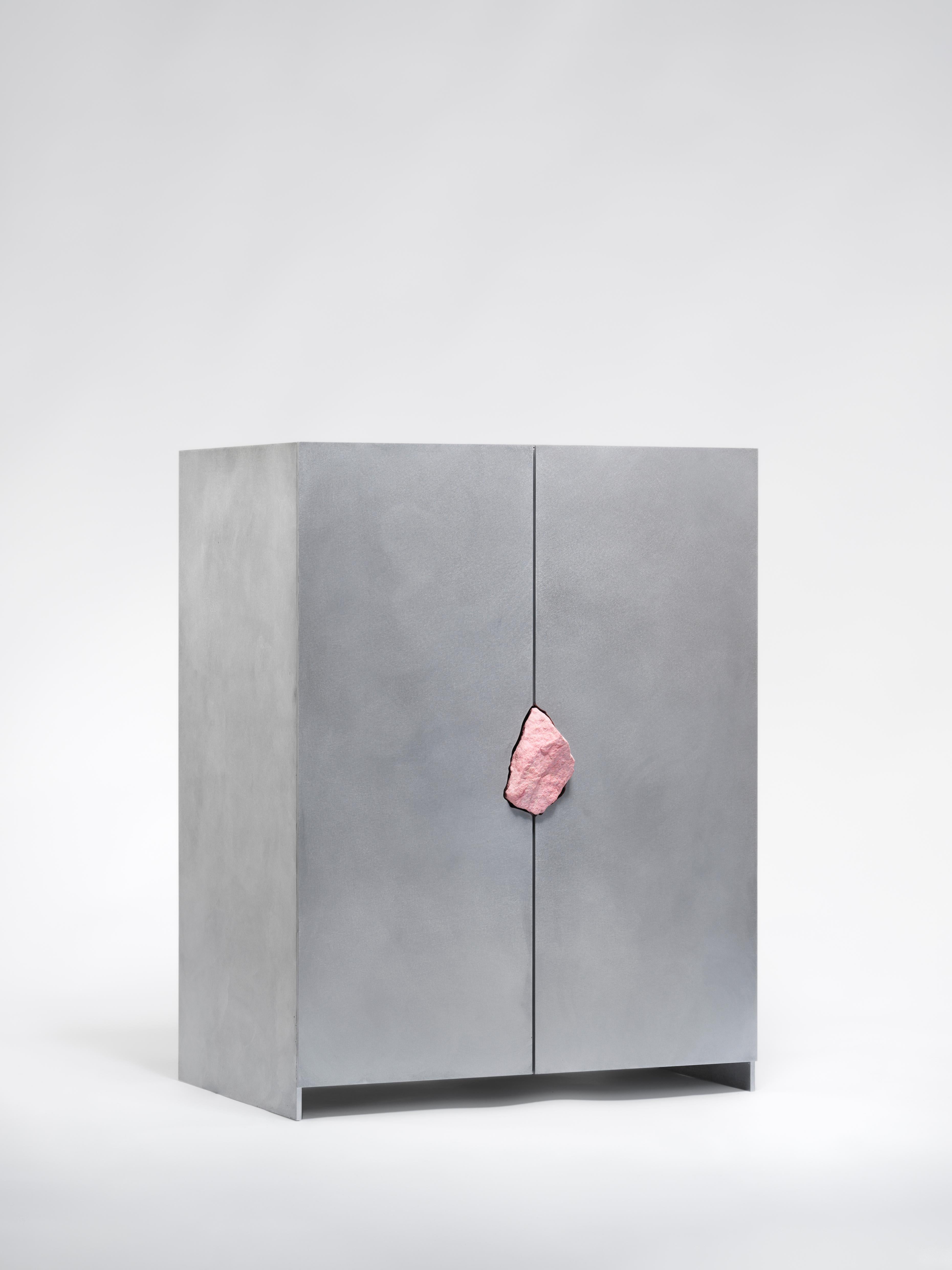 Post-Modern Cabinet with Thulite by Pierre De Valck For Sale