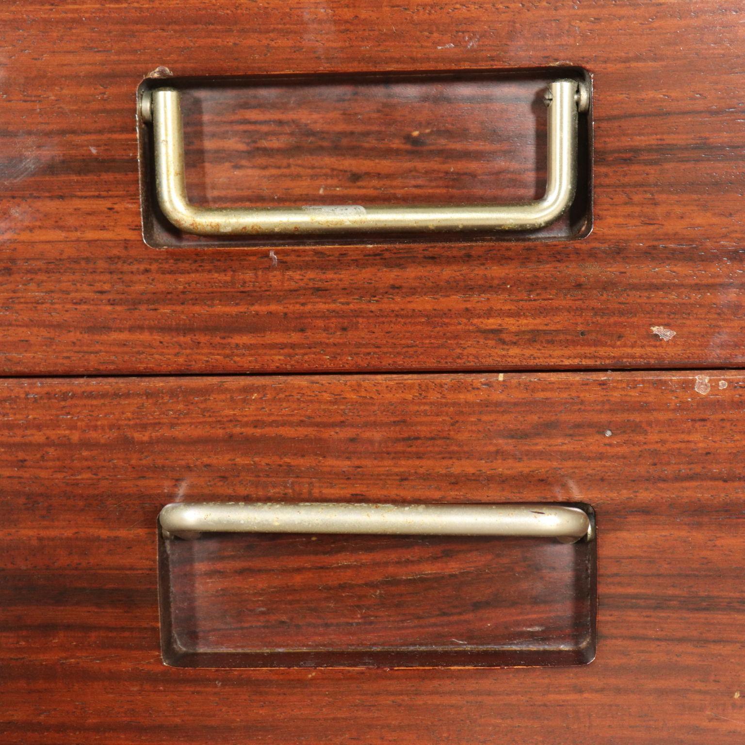 Cabinet Wood Formica Brass Handles Vintage, Italy, 1960s 2