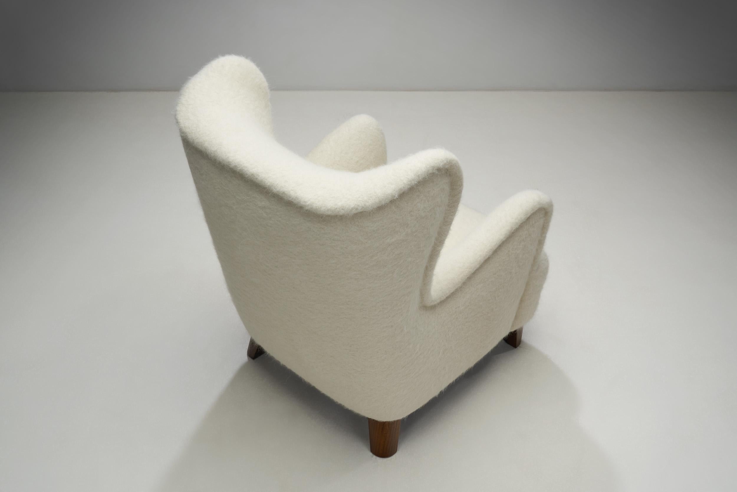20th Century Cabinetmaker Armchairs with Wood Feet, Europe first half of the 20th century