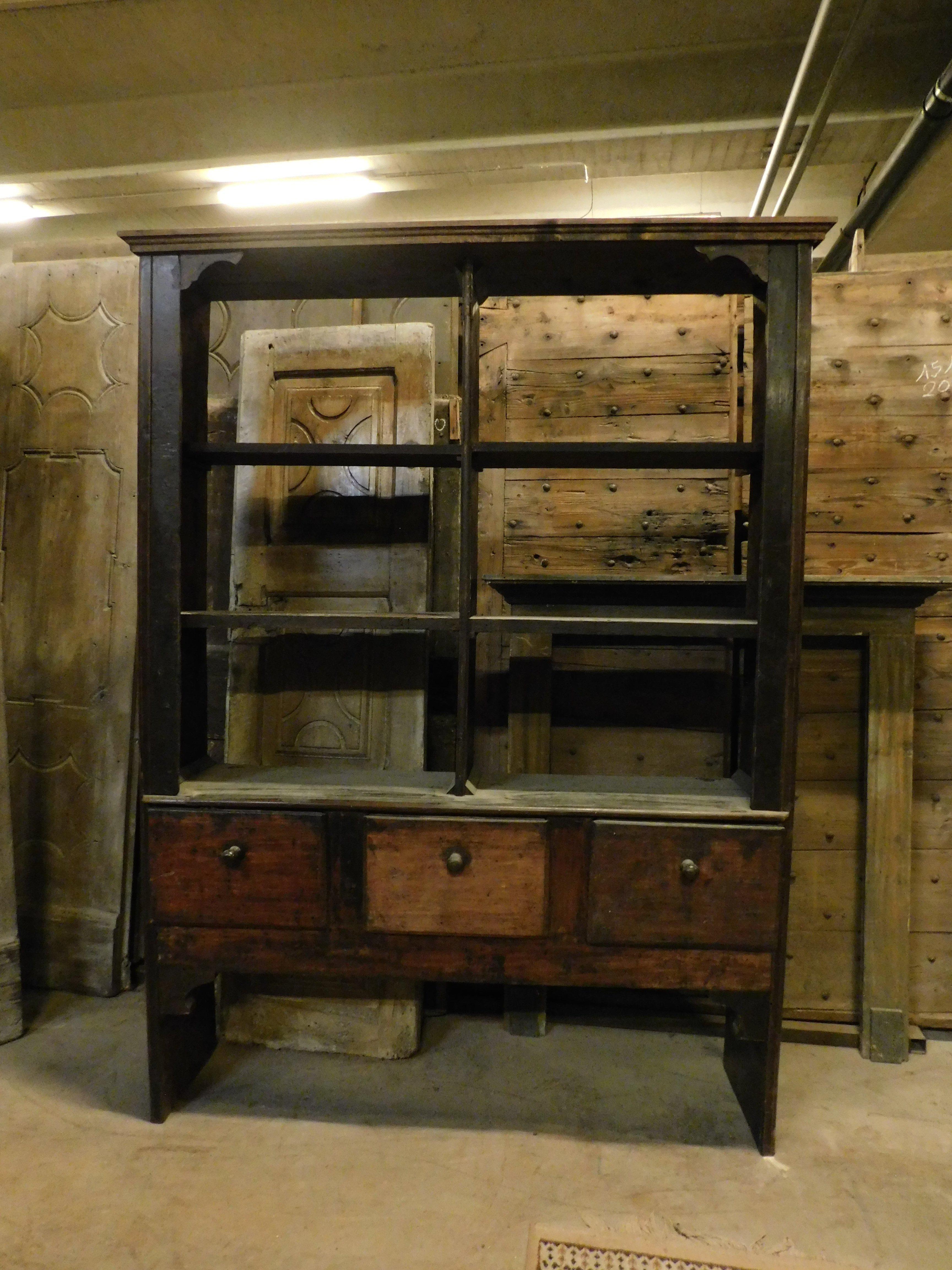Italiano Armadi credenze libreria etagere rustica in legno di pioppo, Italia in vendita