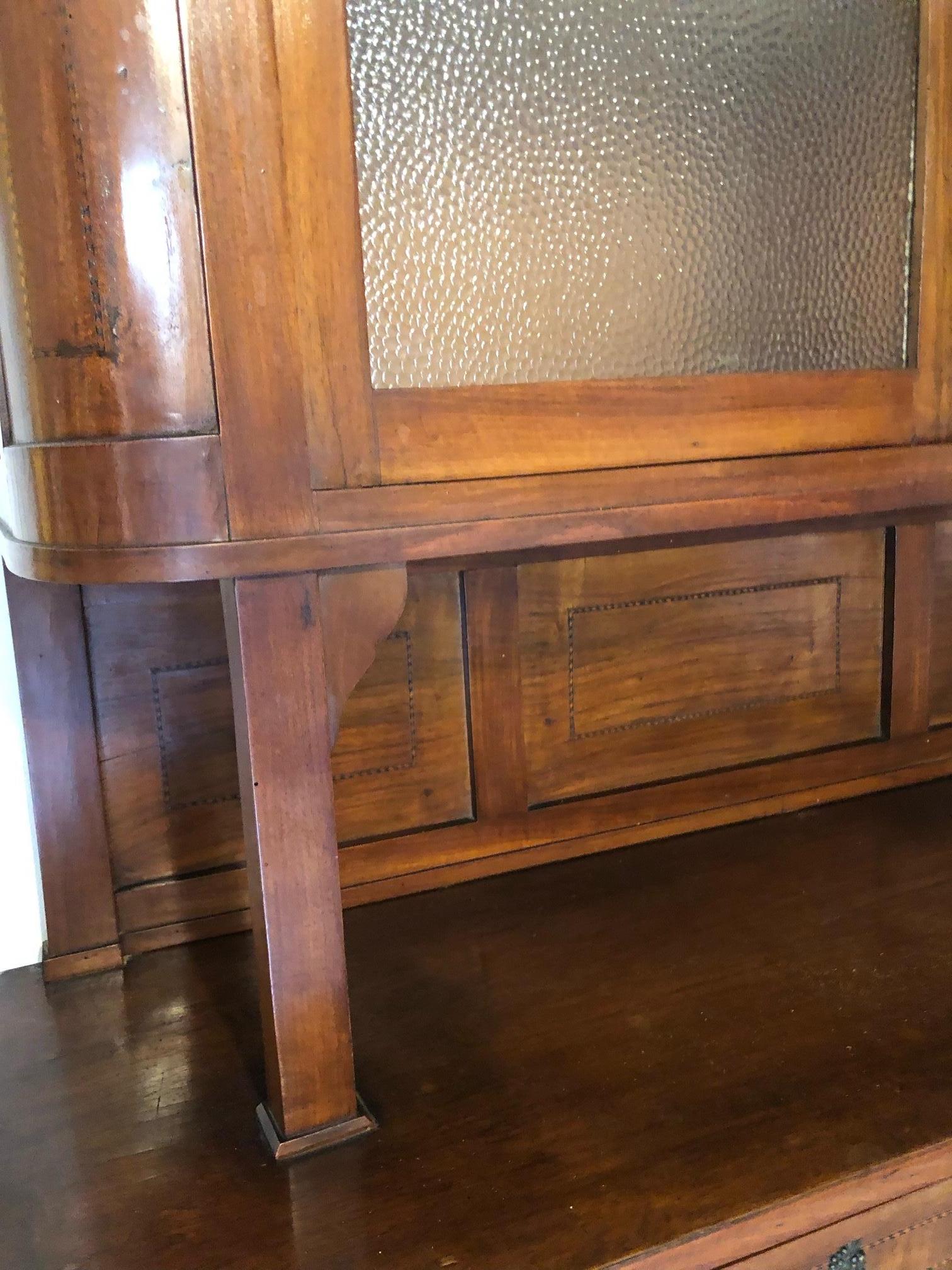 20th Century Cabinets Italian Showcase in National Walnut in Natural Color Art Deco Style 2 For Sale