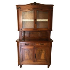 Antique Cabinets Italian Showcase in National Walnut in Natural Color Art Deco Style 2