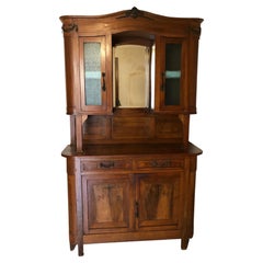 Antique Cabinets Italian Showcase in National Walnut in Natural Color Art Deco Style
