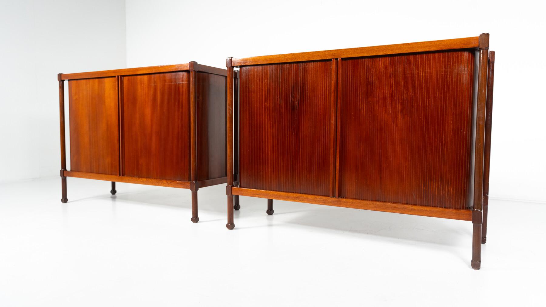 Mid-Century Modern Cabinets with Rollers Shutters by Antonio Proserpio, 1960 - 2 availables For Sale