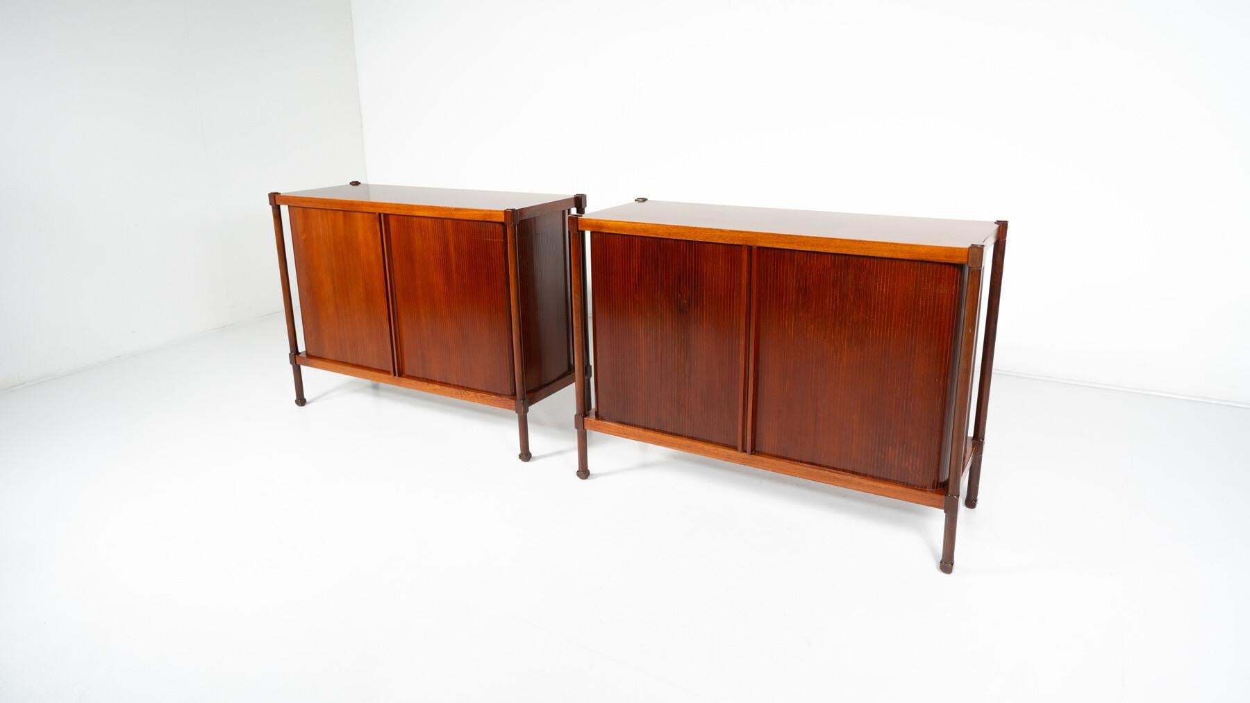 Italian Cabinets with Rollers Shutters by Antonio Proserpio, 1960 - 2 availables For Sale