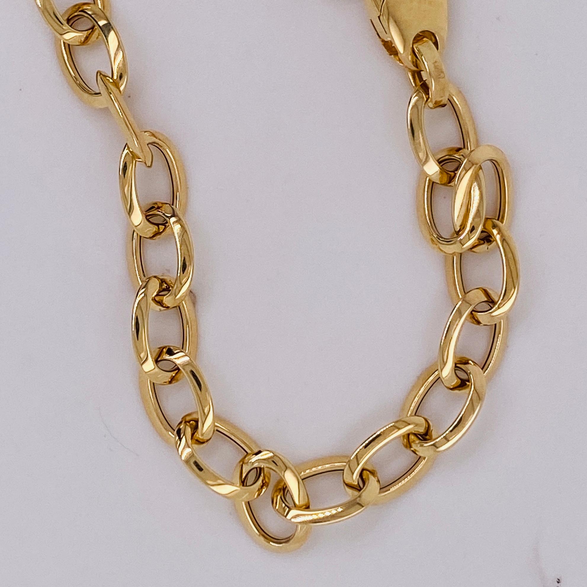 Contemporain Bracelet à maillons épais en chaîne câblée, or jaune 14 carats Bracelet Stack en vente