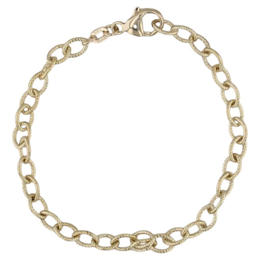 Bracciale a catena con cavo in oro giallo 14k 6,75" 4mm in vendita