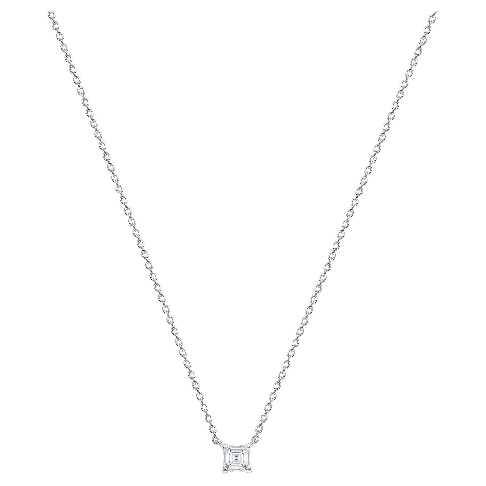 Collana con catena di diamanti in oro 14K con taglio Asscher in vendita