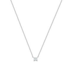 Collier Asscher en or 14K avec chaîne de câbles et diamants