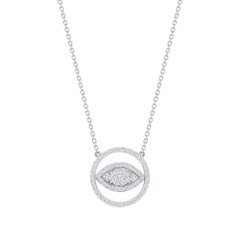 Collana con catena a cavo e diamanti in oro bianco 14 carati