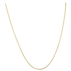 Cable Chain Necklace, 14 Karat Yellow Gold Italian Women's