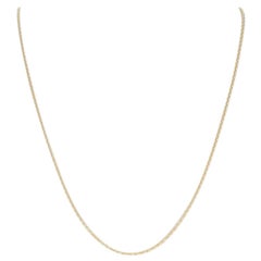 Cable Chain Necklace, 18 Karat Yellow Gold Lobster Claw Clasp, Italy