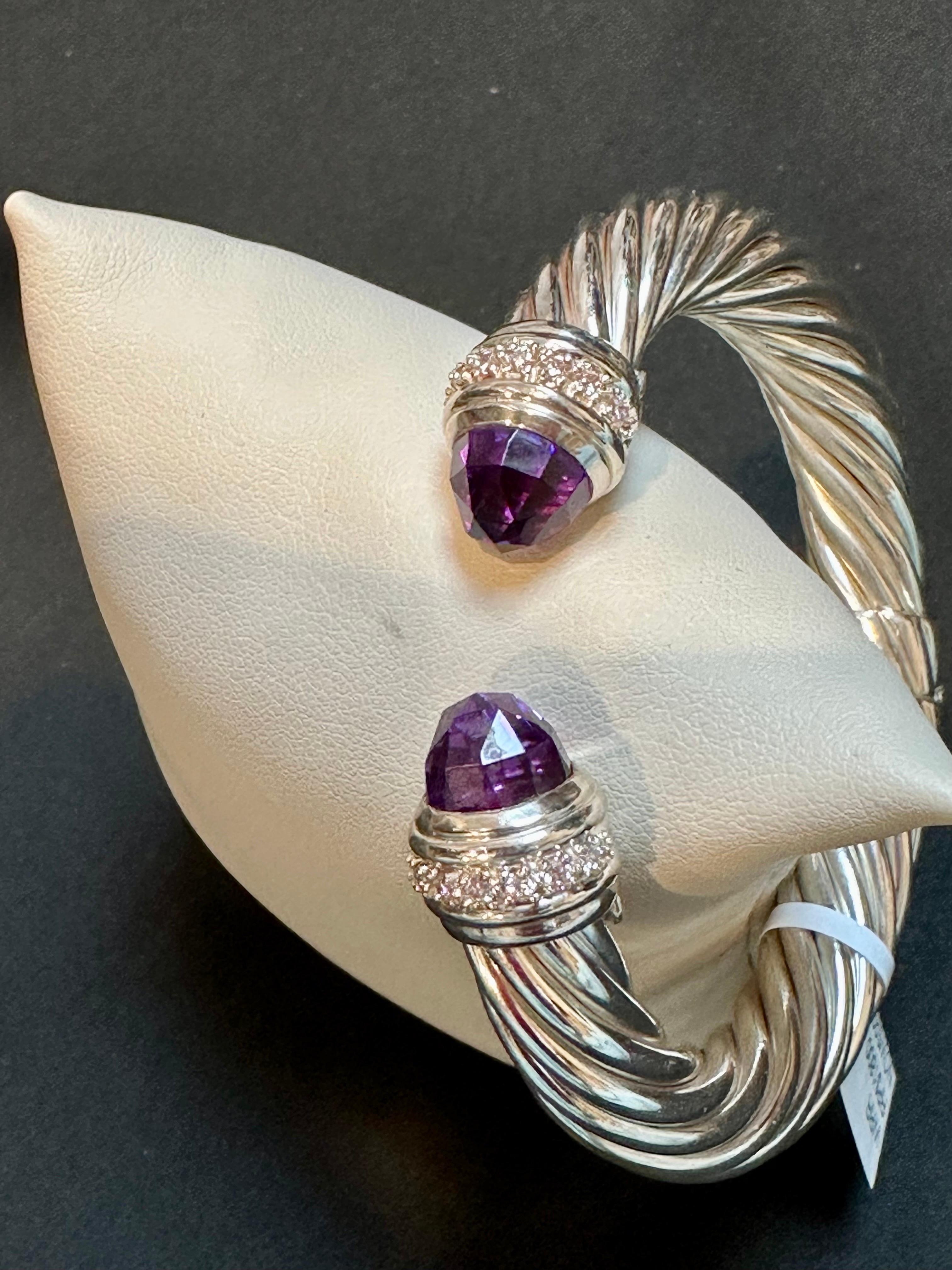 Cable Classics Armband aus Sterlingsilber mit Amethyst und Pavé-Diamanten 5