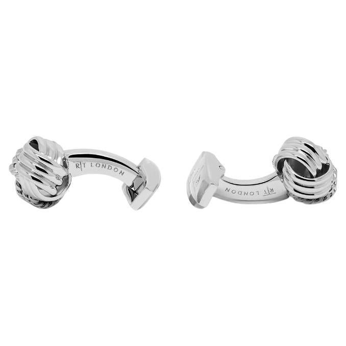 Cable Knot Cufflinks in Stainless Steel For Sale