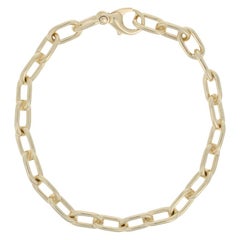 Cable Link Bracelet, 14 Karat Yellow Gold Lobster Claw Clasp Women
s