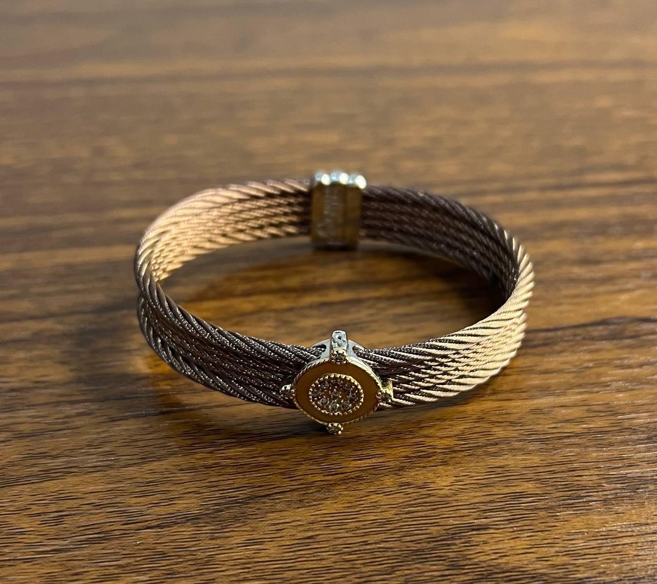 The Row avec Filigrane en or blanc 18K et diamants Brown Statement Bracelet Pour femmes en vente