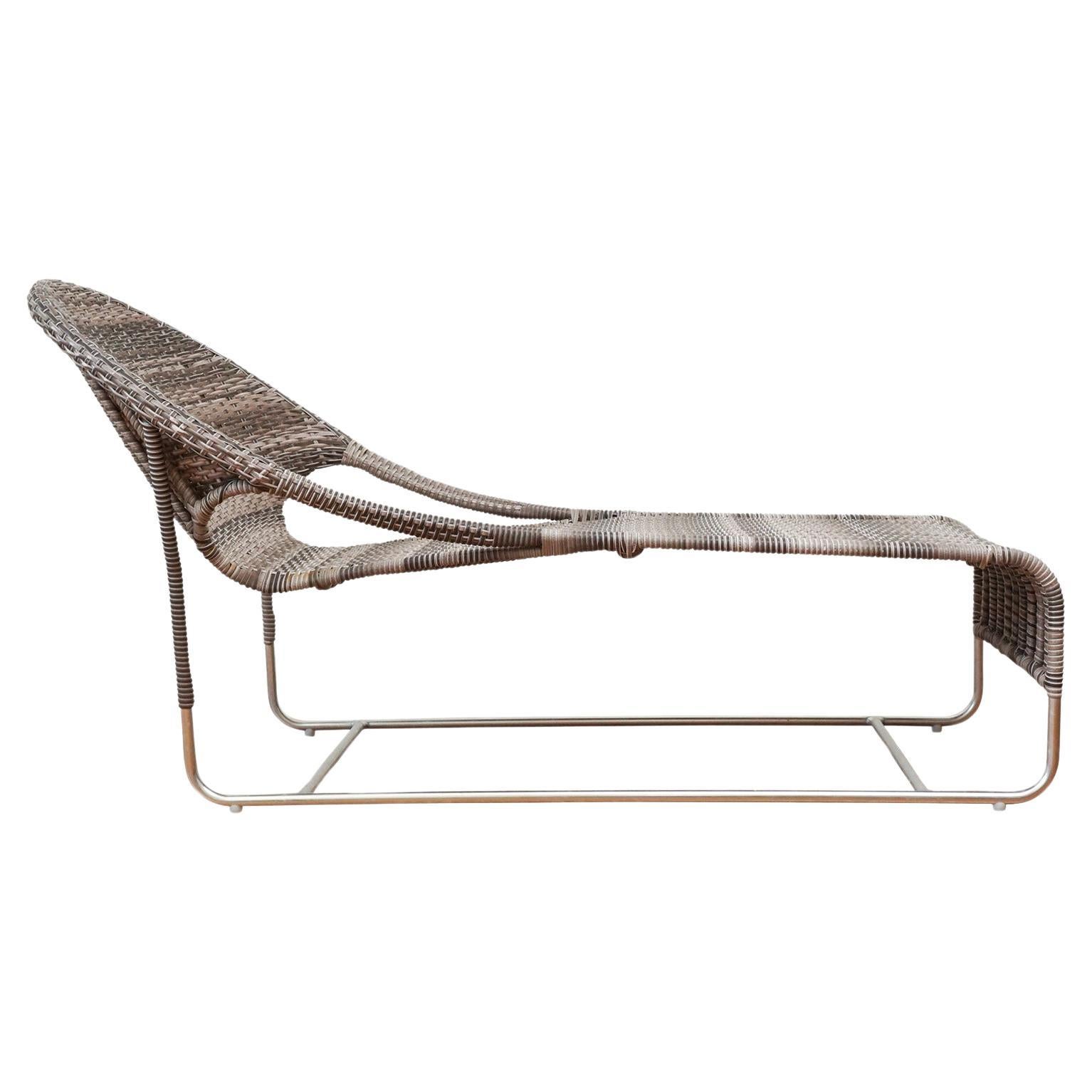 Cabo Outdoor Woven Chaise in Natural  For Sale