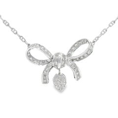 Cabochon 13.02 carat Rubelite Diamond Heart and Ribbon Pendant with Chain