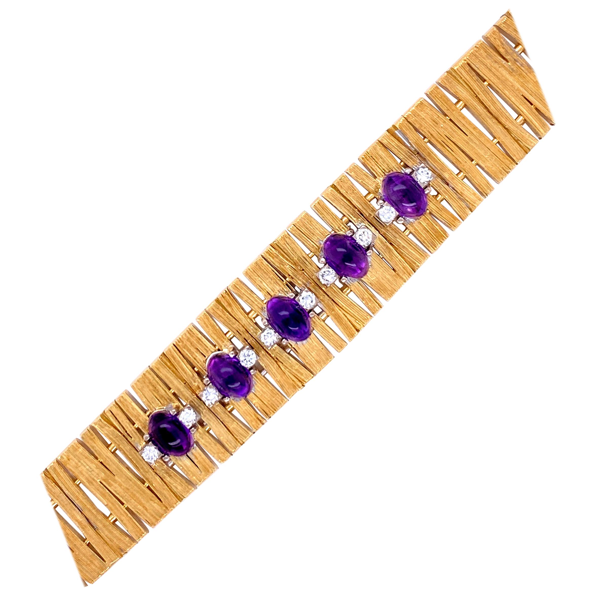 H. Stern Cabochon Amethyst and Diamond Bracelet