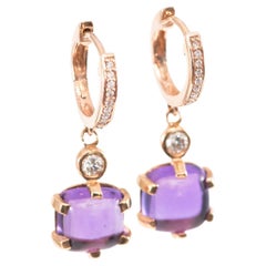 Cabochon Amethyst Earrings