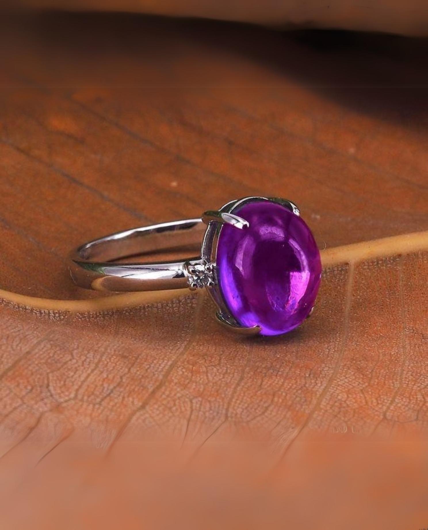 En vente :  Bague améthyste cabochon 2