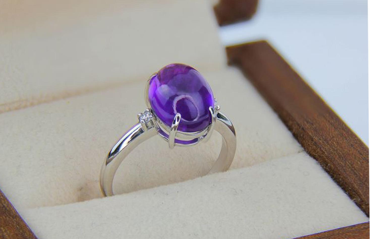 En vente :  Bague améthyste cabochon 3