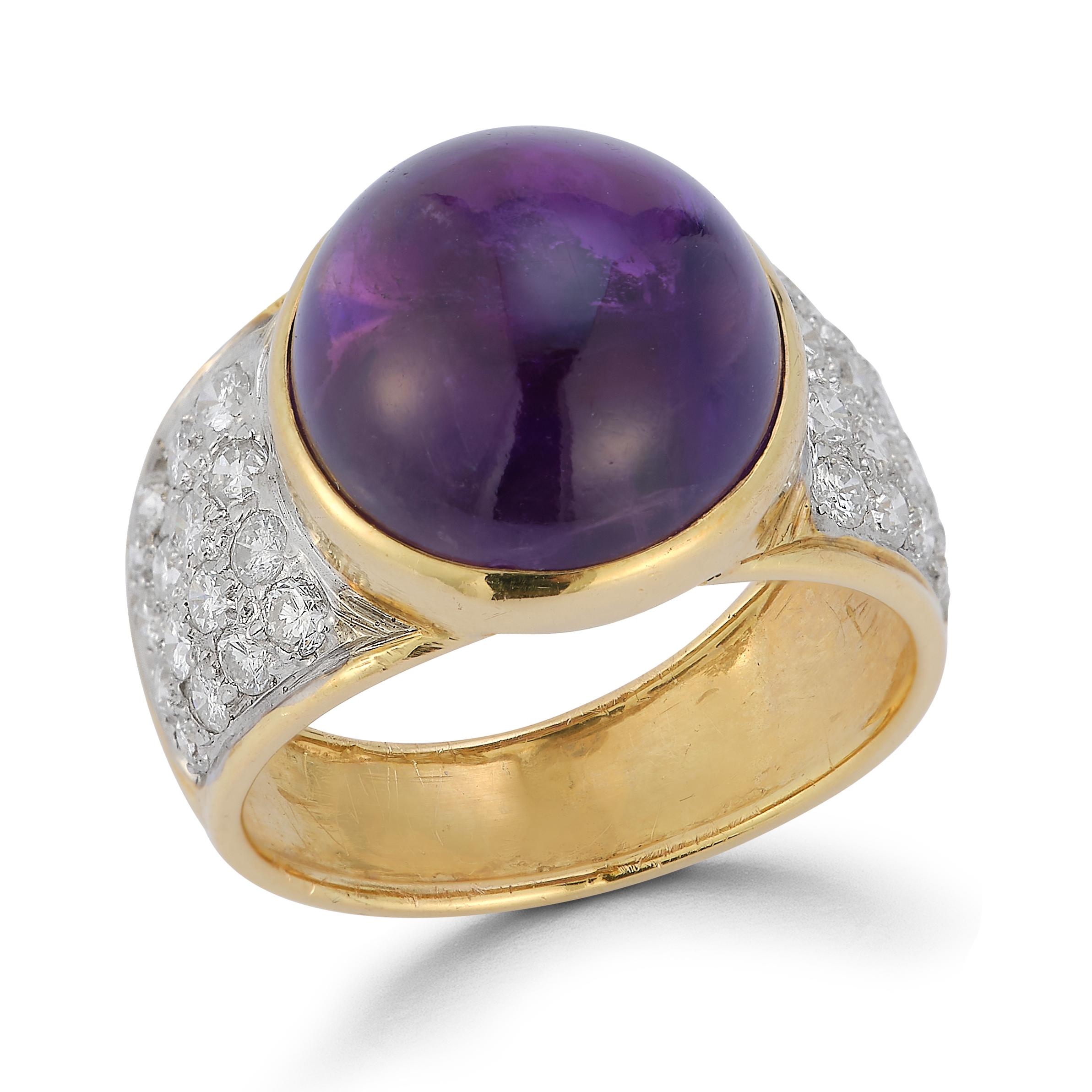 Women's Cabochon Amethyst Ring For Sale