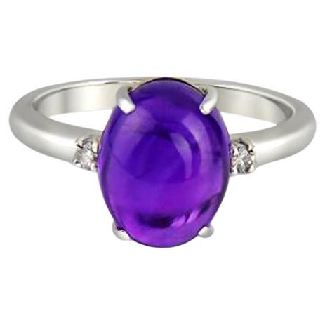 Anillo cabujón amatista