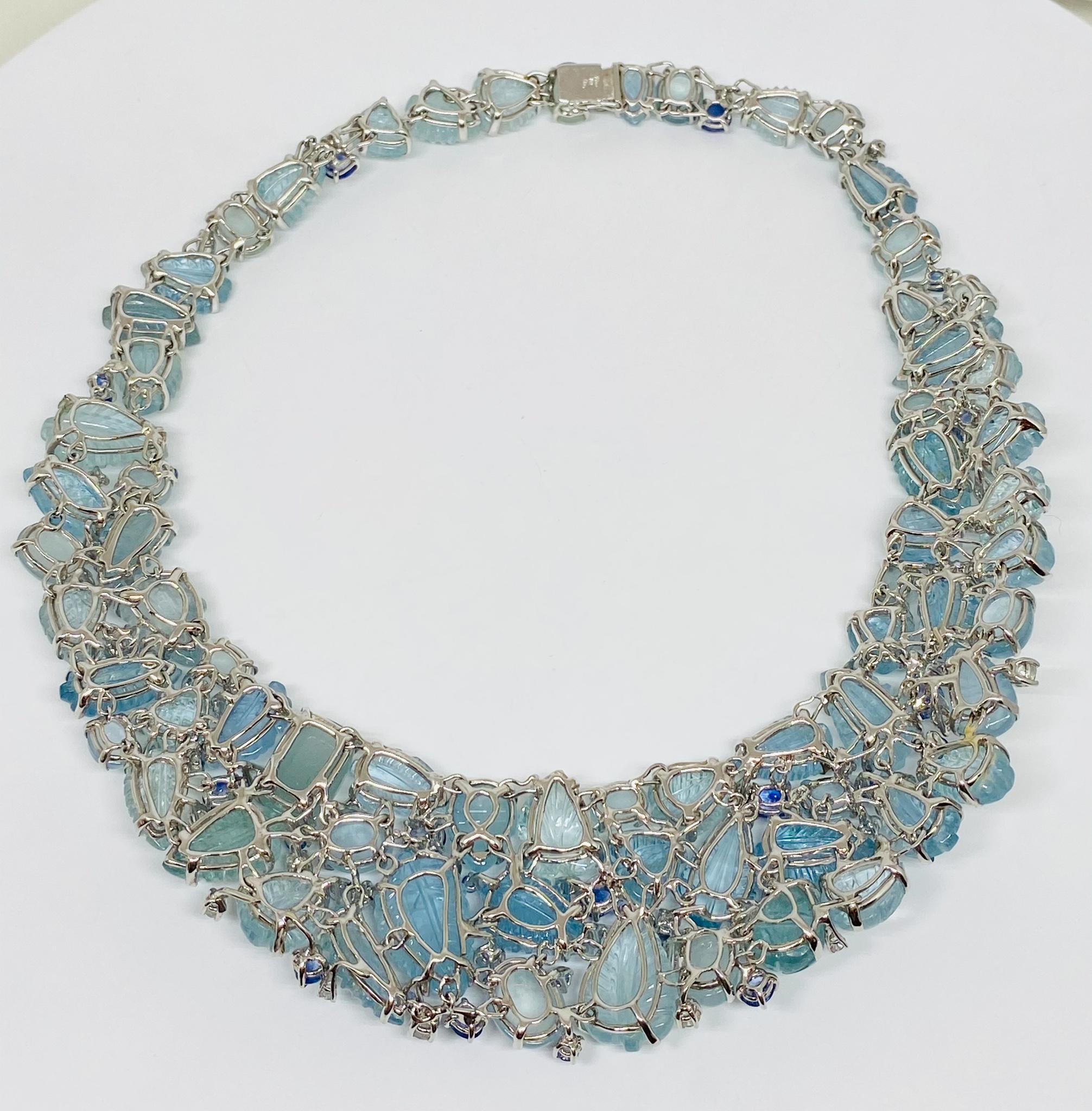 sapphire and aquamarine necklace