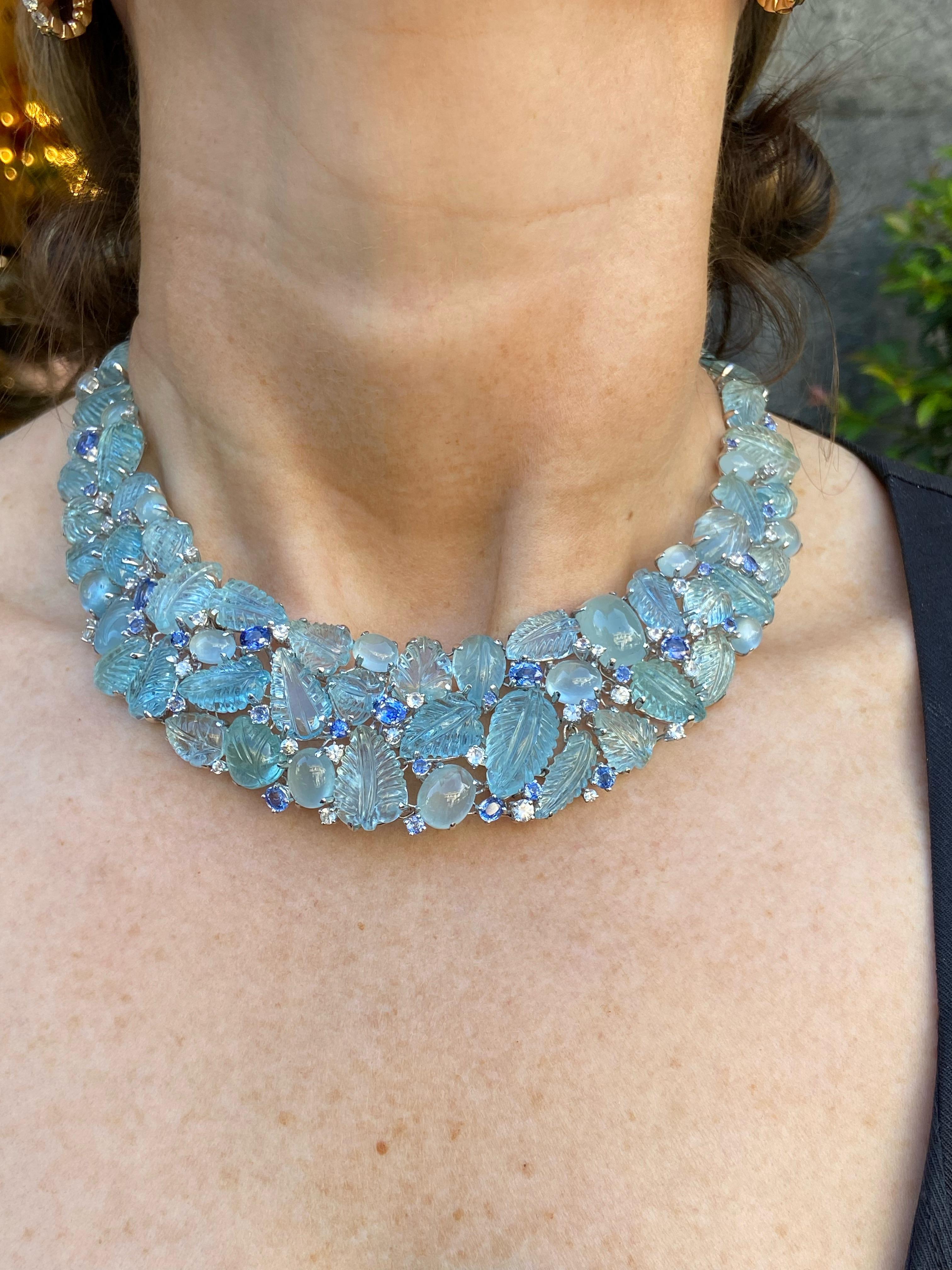 aquamarine statement necklace