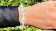 Cabochon Aquamarine Bracelet 39.7 Carats Sterling Silver