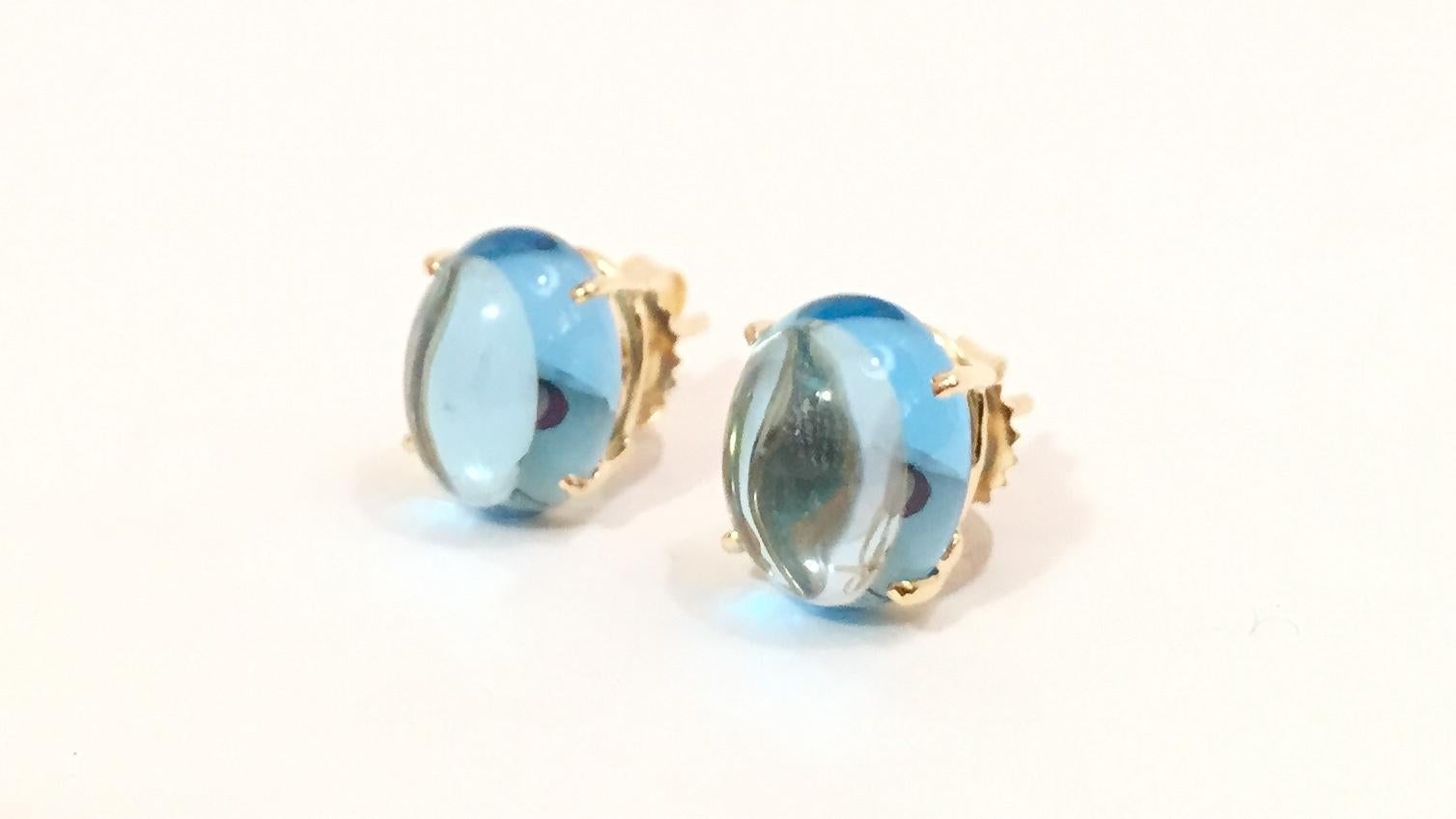 cabochon stud earrings