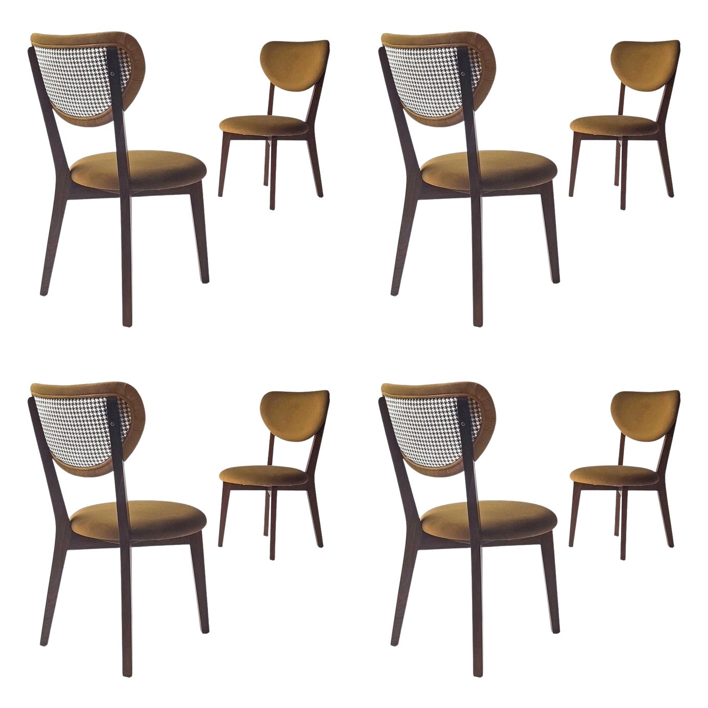 Cabochon Chair in Teak Wood, Set of 8, by INDO- For Sale