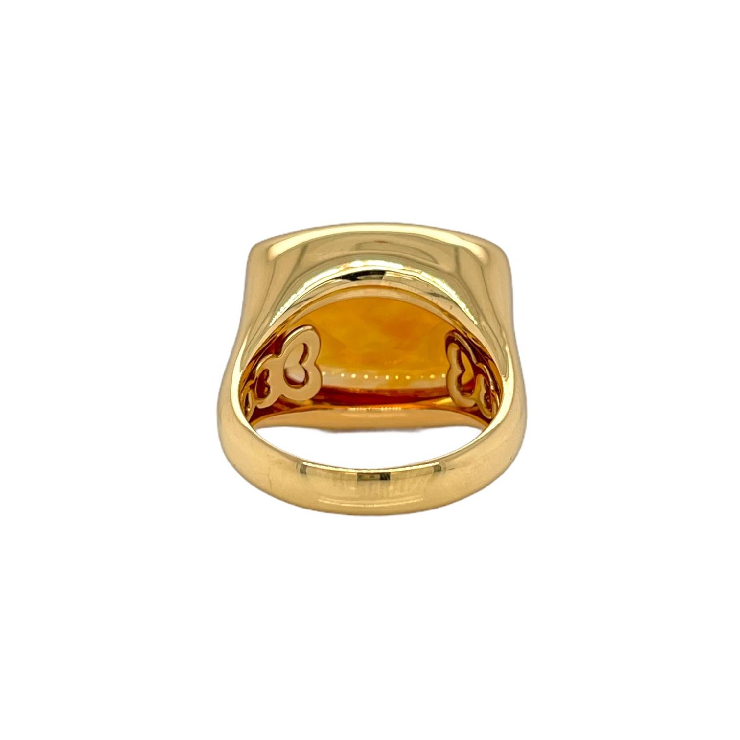 Modern Cabochon Citrine & 18K Yellow Gold Ring