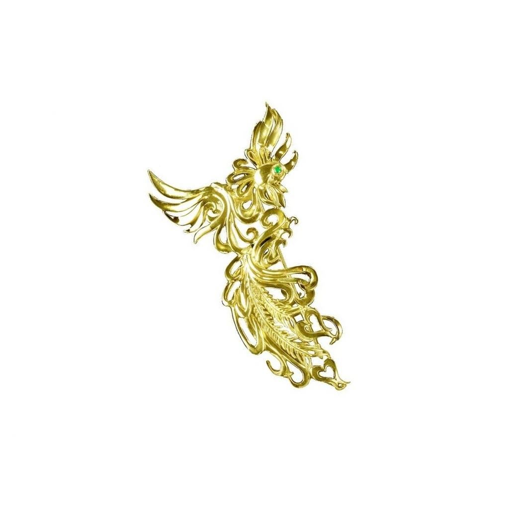gold phoenix pendant
