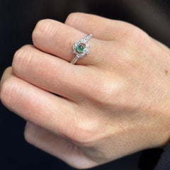 Cabochon Emerald And Diamond Ring