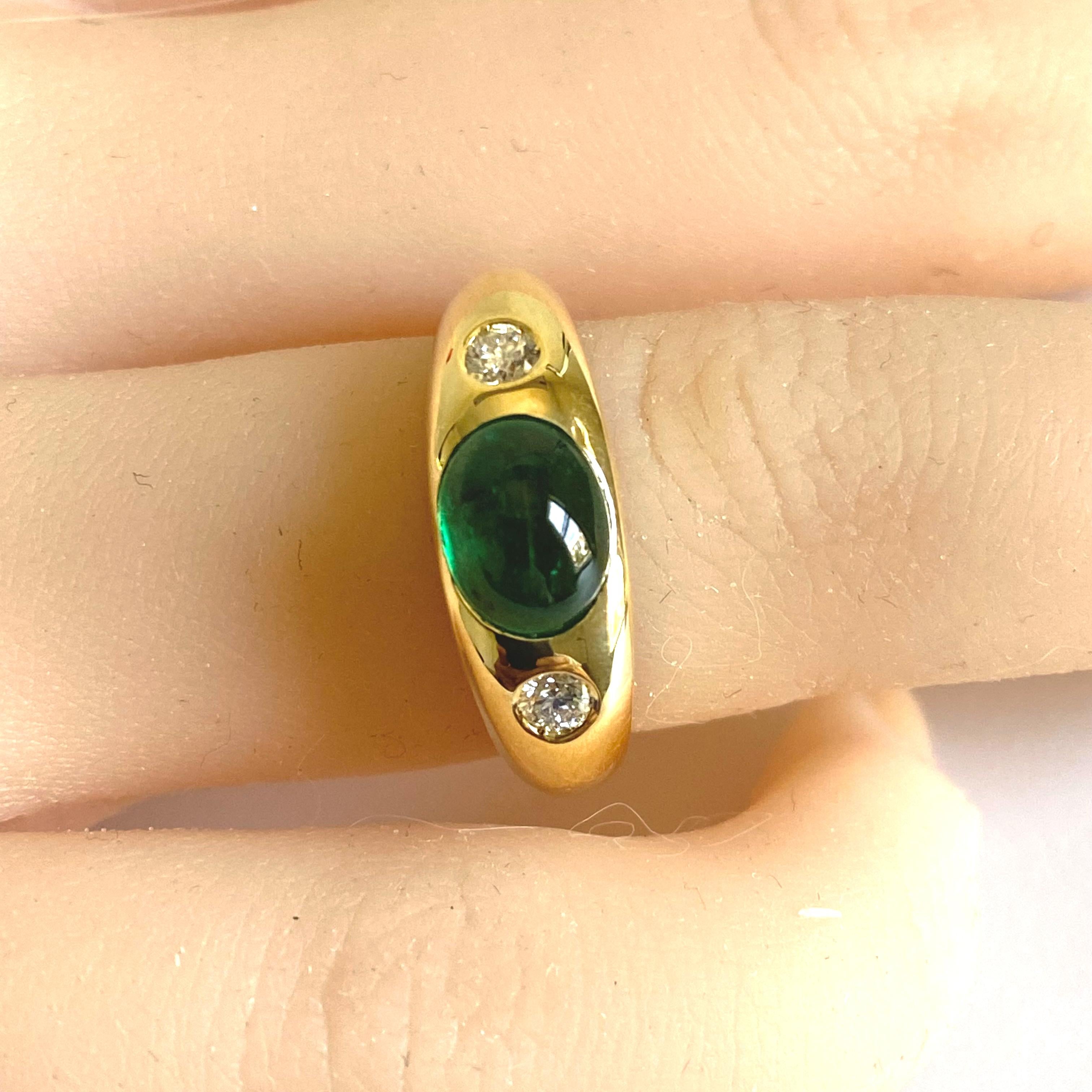 smaragd cabochon ring